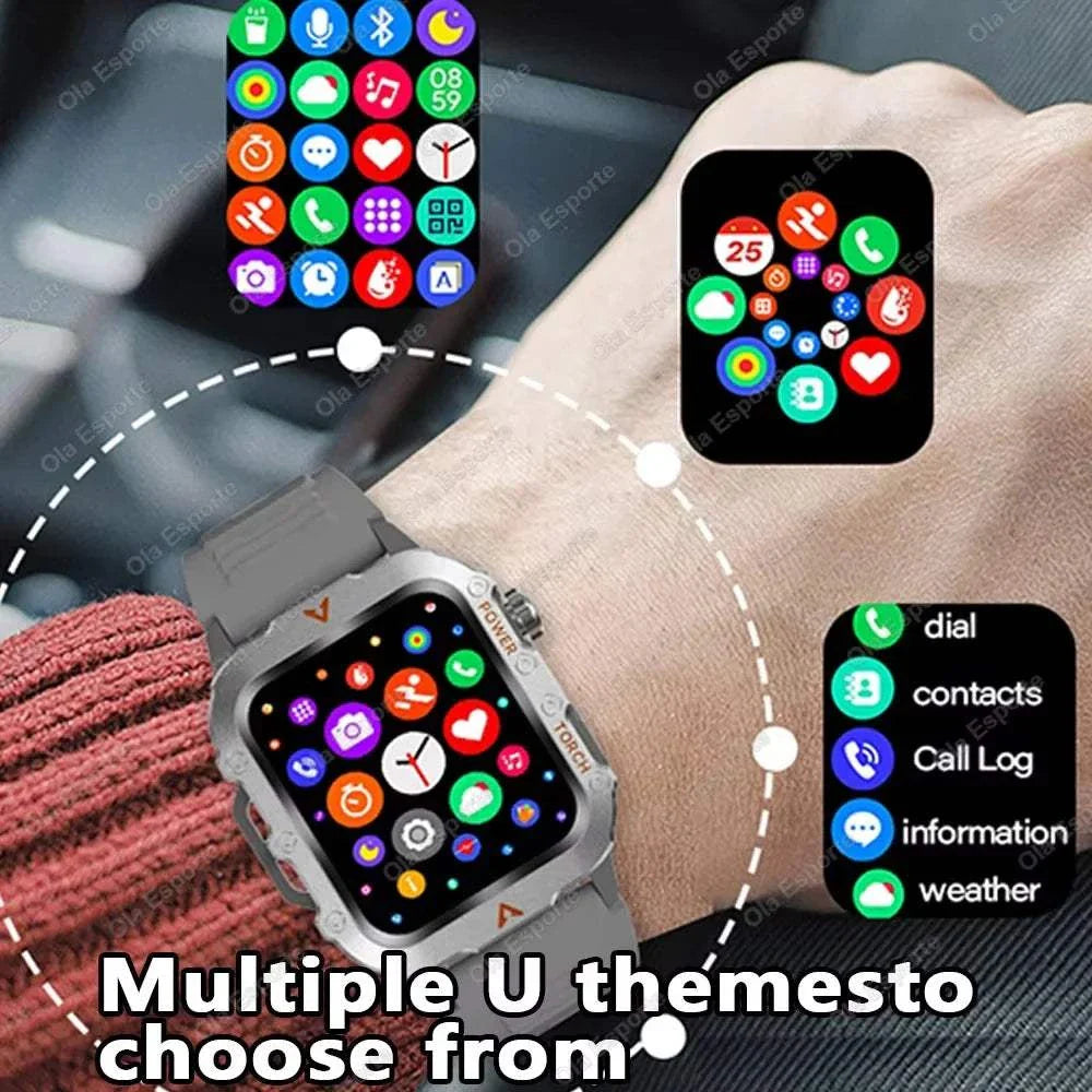 Smart Watch GPS Blue Tooth Call Waterproof Outoor Fitness Smartwatch Weather Heart Rate Health Voice Assistant for Android IOS