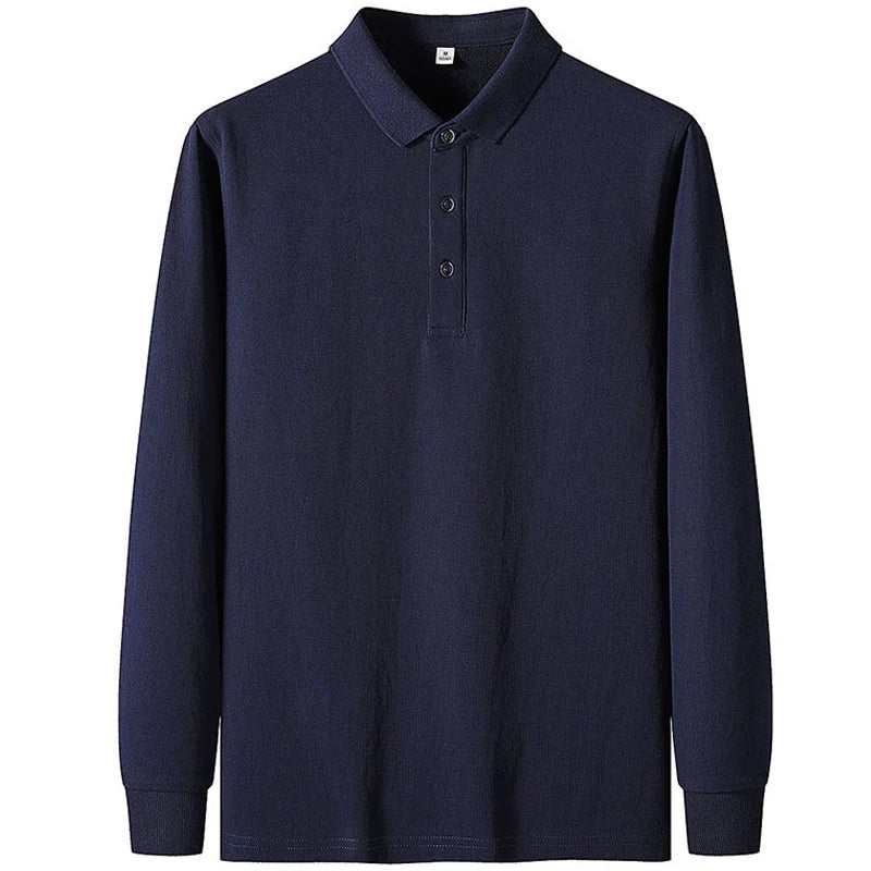 Polo Shirt Men Autumn New Men'S Long Sleeve Polo Shirt Solid Color High Quality Long Sleeve Mens Business Casual Polo Shirt 8891