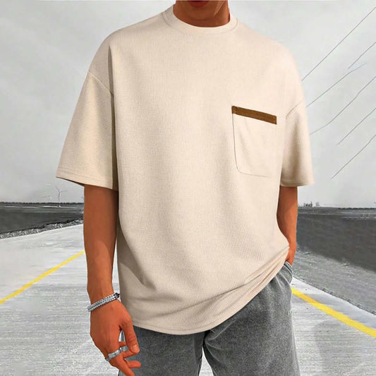 Men Baggy Pocket Plus Size Short Sleeved TShirt Comfortable Casual Fit