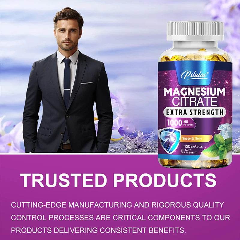 Magnesium Citrate 1000Mg - Maximum Absorption for Muscle, Nerve, Bone and Heart Health - 120 Capsules
