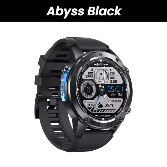 Stratos 2 Ultra GPS smartwatch in Abyss Black with built-in compass, barometric altimeter, and AMOLED display.