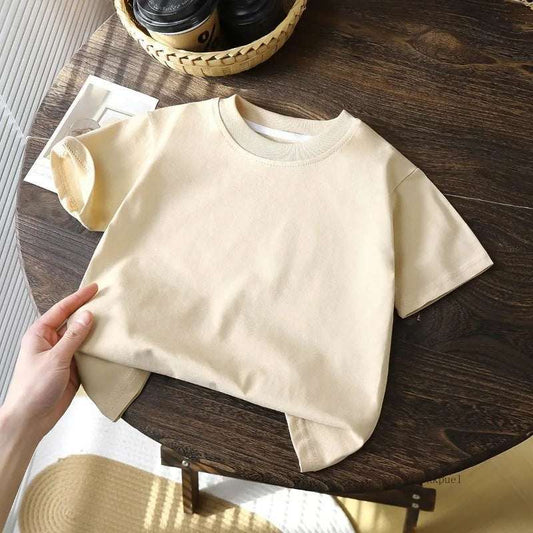 Children Cotton Short Sleeve White Red Black T-Shirt for Girls & Boys.