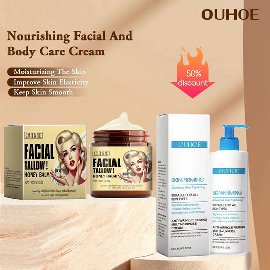 120G Beef Tallow Lasting Moisturizing Face Cream Firming Body Lotion Repair Dry Skin Hydrating Nourish Brighten Face Balm