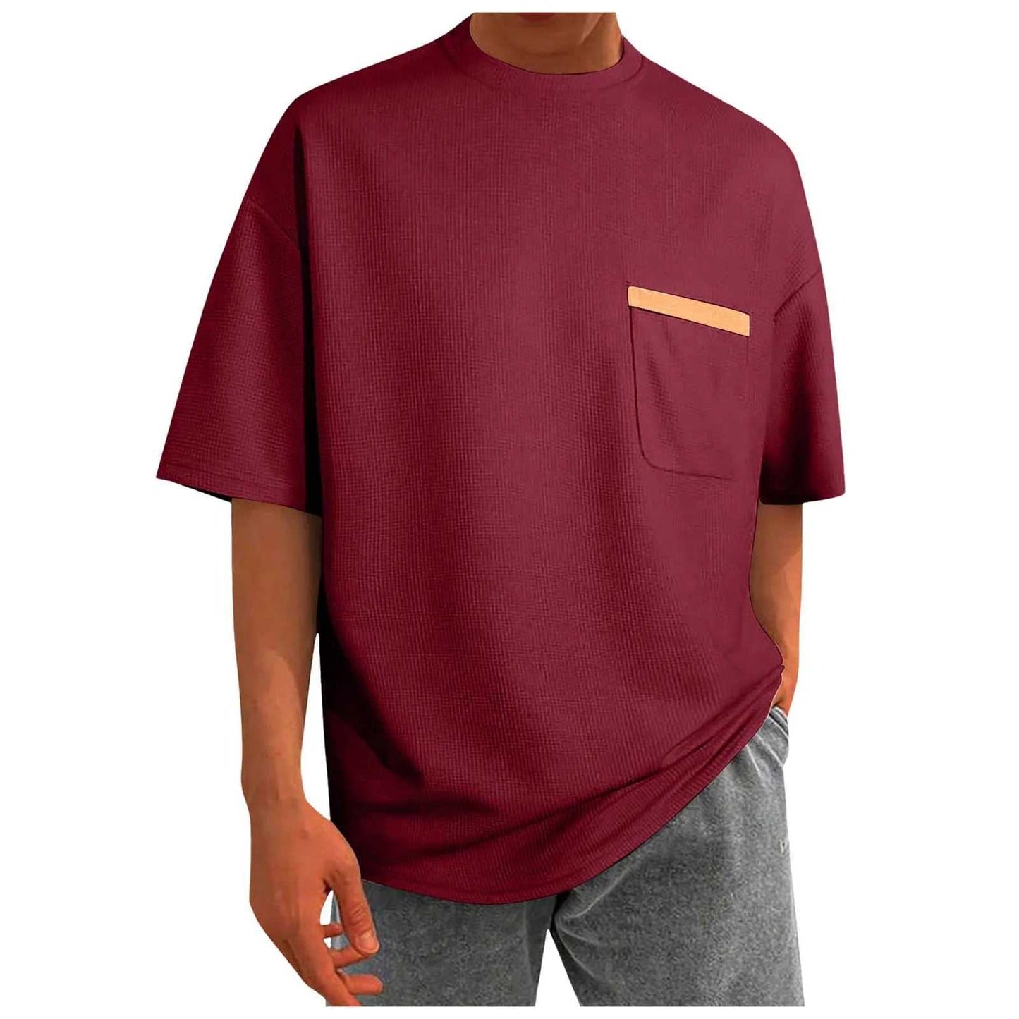 Men Baggy Pocket Plus Size Short Sleeved TShirt Comfortable Casual Fit