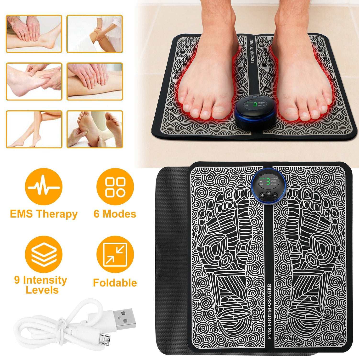 Foot Massage Pad Electric Stimulator Massager for Foot Pain Relief....