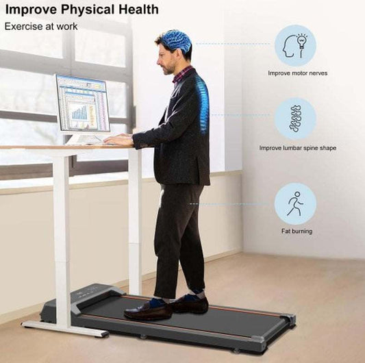 Walking Pad under Desk Treadmill, LED Display and Remote Control Portable Treadmill for Home and Office, 2.5HP 265LBS