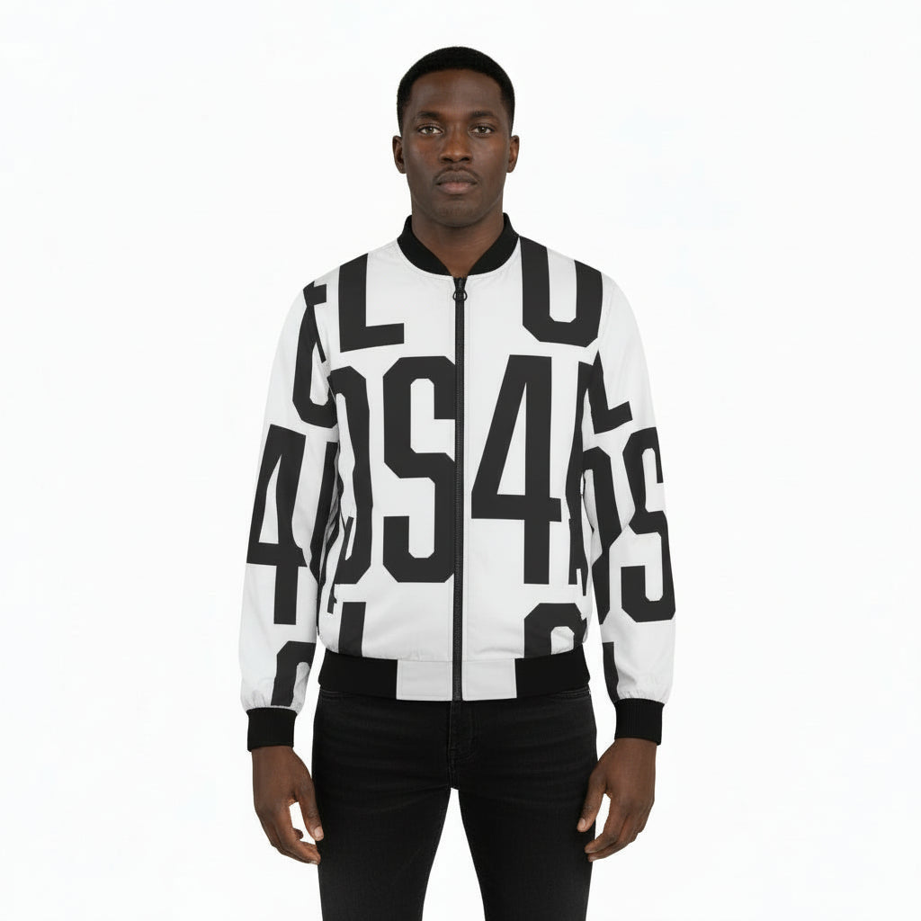 Men's Bomber Jacket _ OS4L B/W Bomber Jacket – Stylish Men’s Bomber...